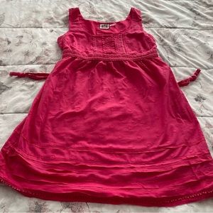 Juicy Couture hot pink textured A-line 100% cotton lined mini dress, size 2